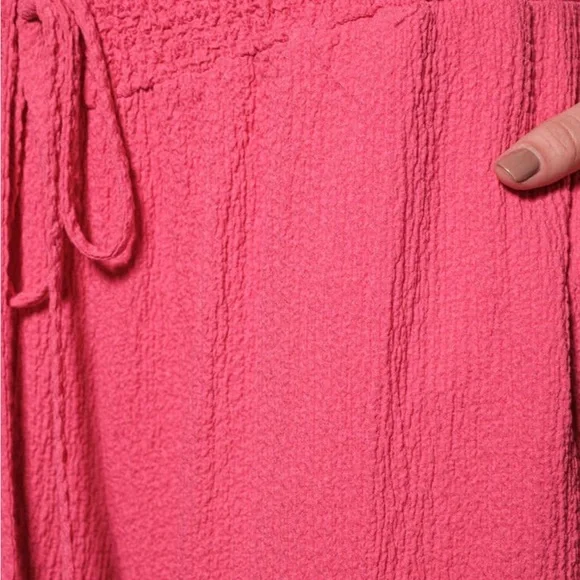 ✨NEW LIST✨ High Smocked Waisted Wide Leg Crinkle Fabric Pants - Picture 6 of 6